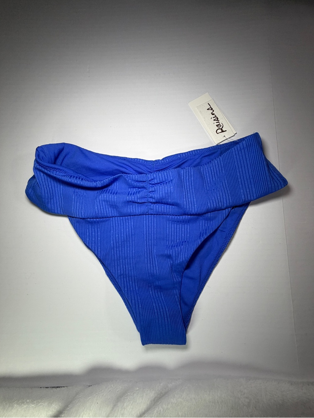 Raisins Bright Blue Ribbed Bikini Bottoms